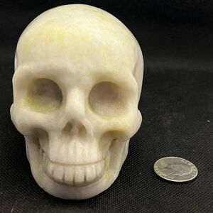 Large Jade Skull Carving Crystal 2.6lb